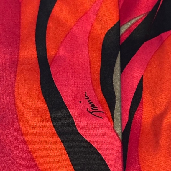 Trina Turk, Soft Silk Red and Black Patterned Midi Dress - Picture 4 of 8